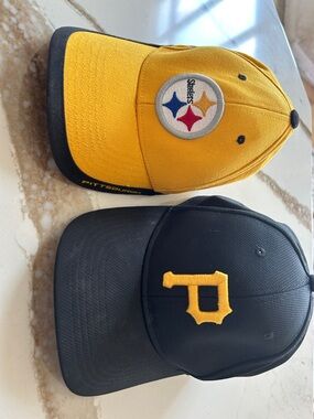 Pittsburgh Steelers and Pirates Baseball hats